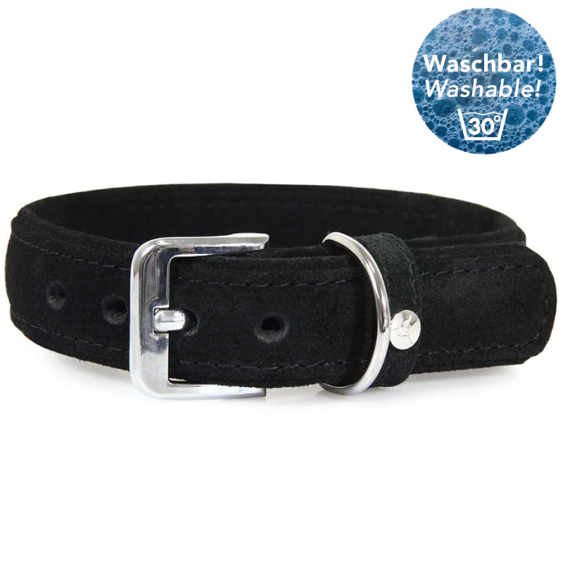 Das Lederband Halsband Toronto Schwarz