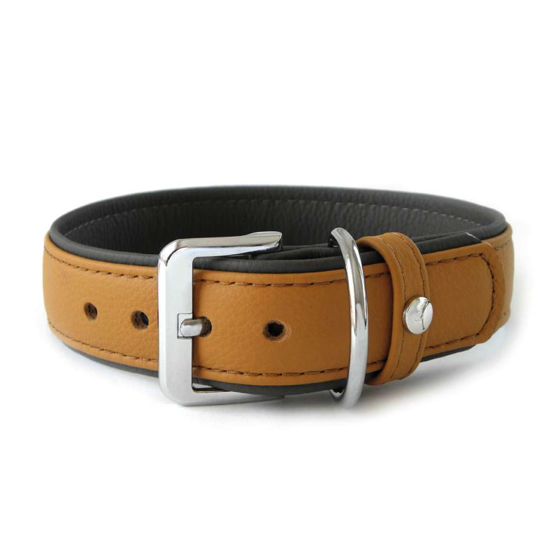 Das Lederband Amsterdam Halsband Caramel / Lava