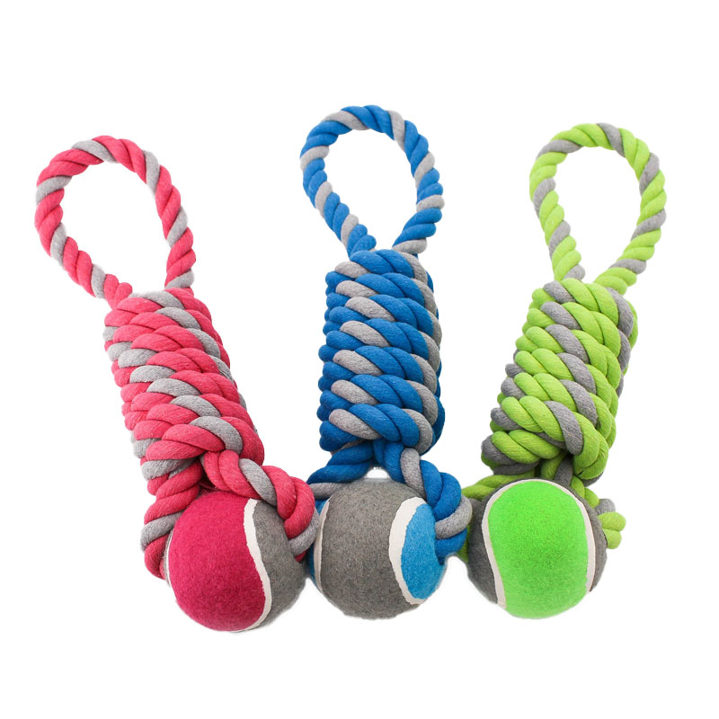 Happy Pet Touw speelgoed met tennisbal