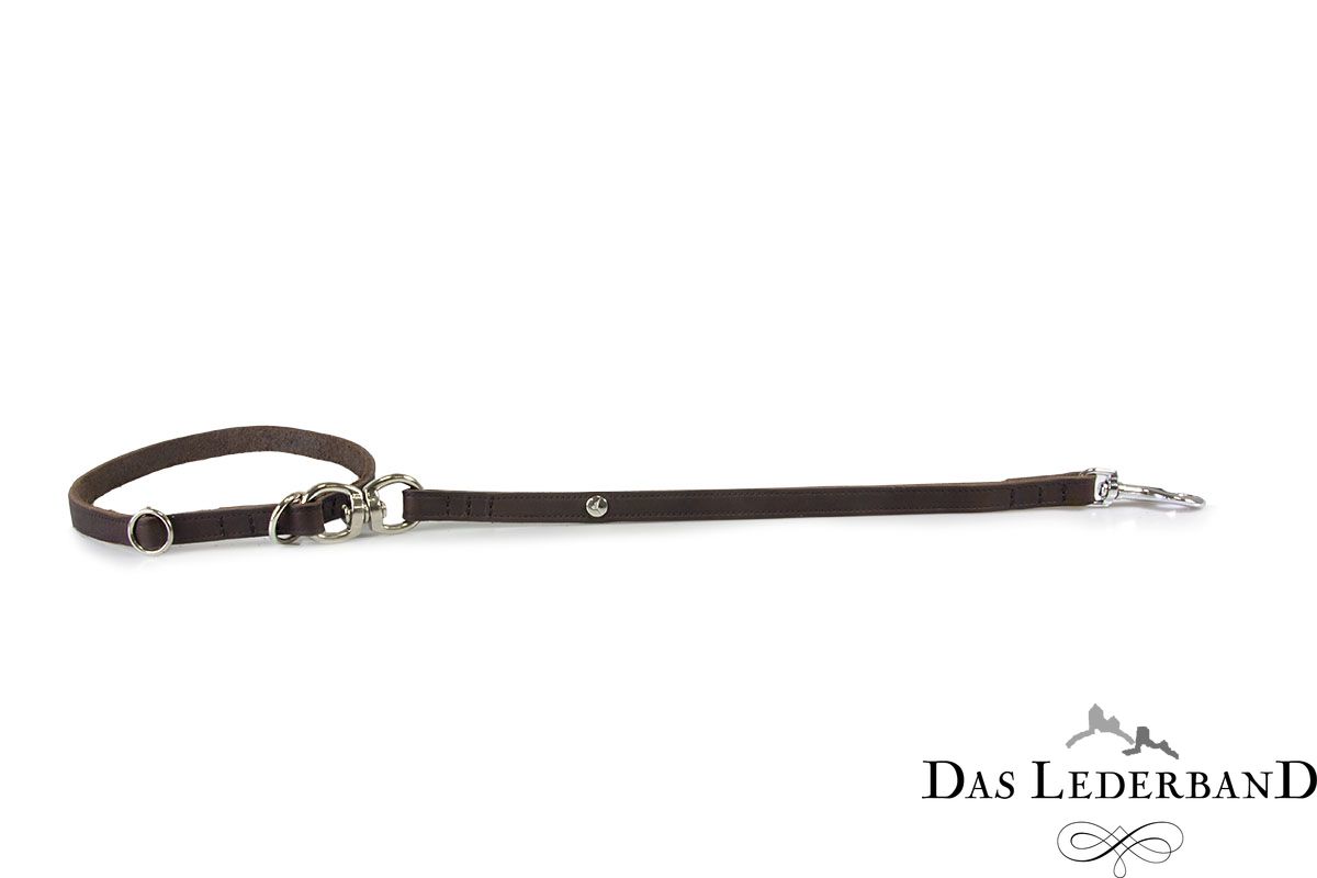 Das Lederband korte riem met halsband Graz, Mocca