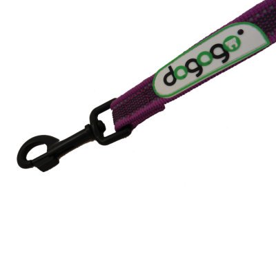 Dogogo gummierte Leine mit Schlaufe, 20 mm breit, violett