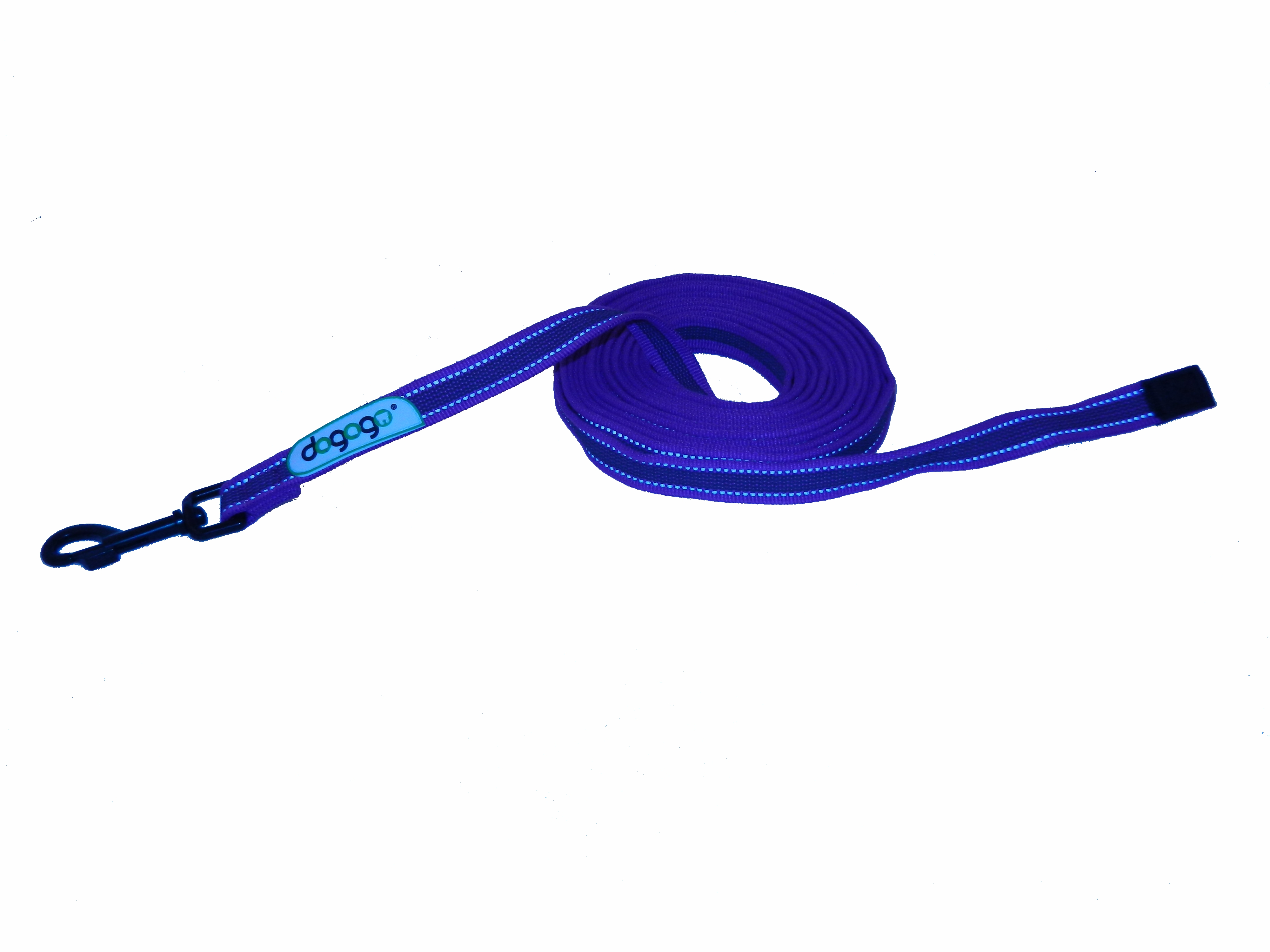 Dogogo gummierte Leine ohne Schlaufe, 14 mm breit, Violett