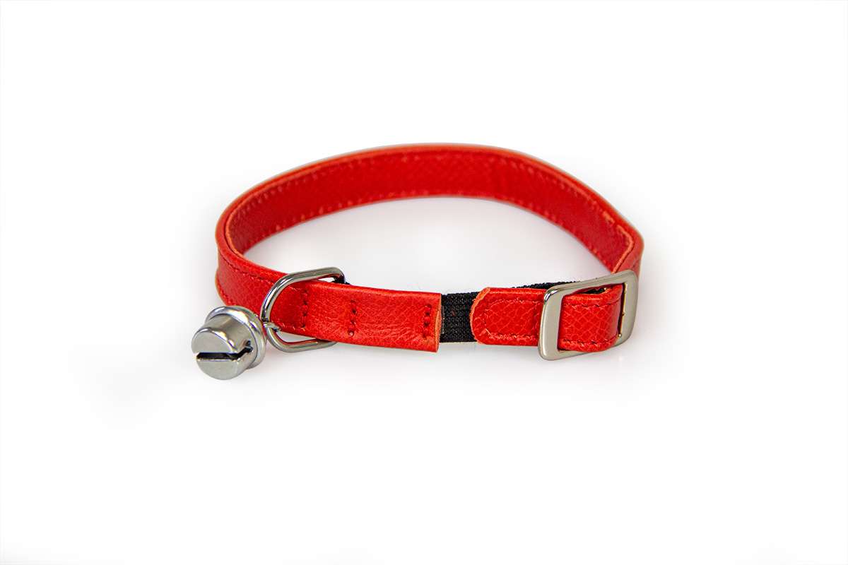 Das Lederband kattenhalsband met elastiek Carnelian