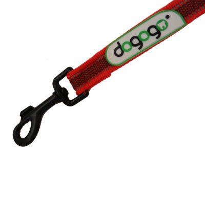 Dogogo gummierte Leine mit Schlaufe, 20 mm breit, rot