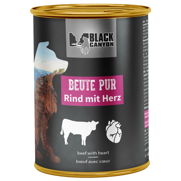 Black Canyon Dog "Beute Pur" - Rund met Hart 410g