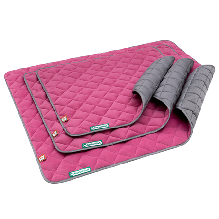 Doctor Bark fleece dubbelzijdige deken Hot Pink - Lichtgrijs