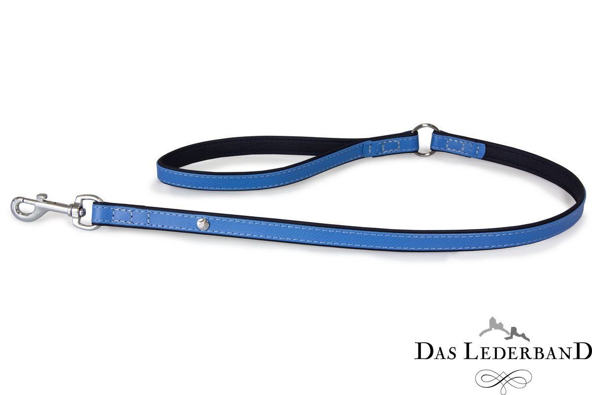 Das Lederband riem Firenze, Azure / Oxford Blue 