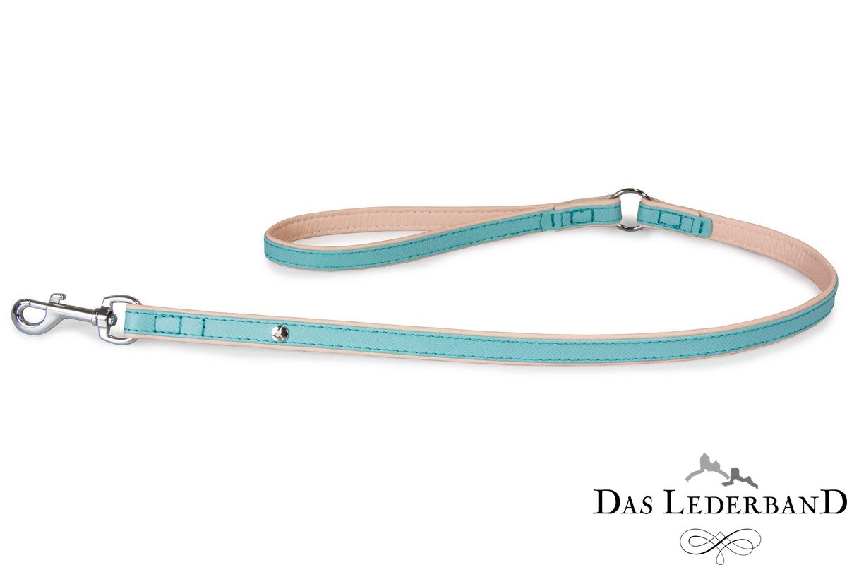 Das Lederband riem Firenze, Electric Blue / Nude