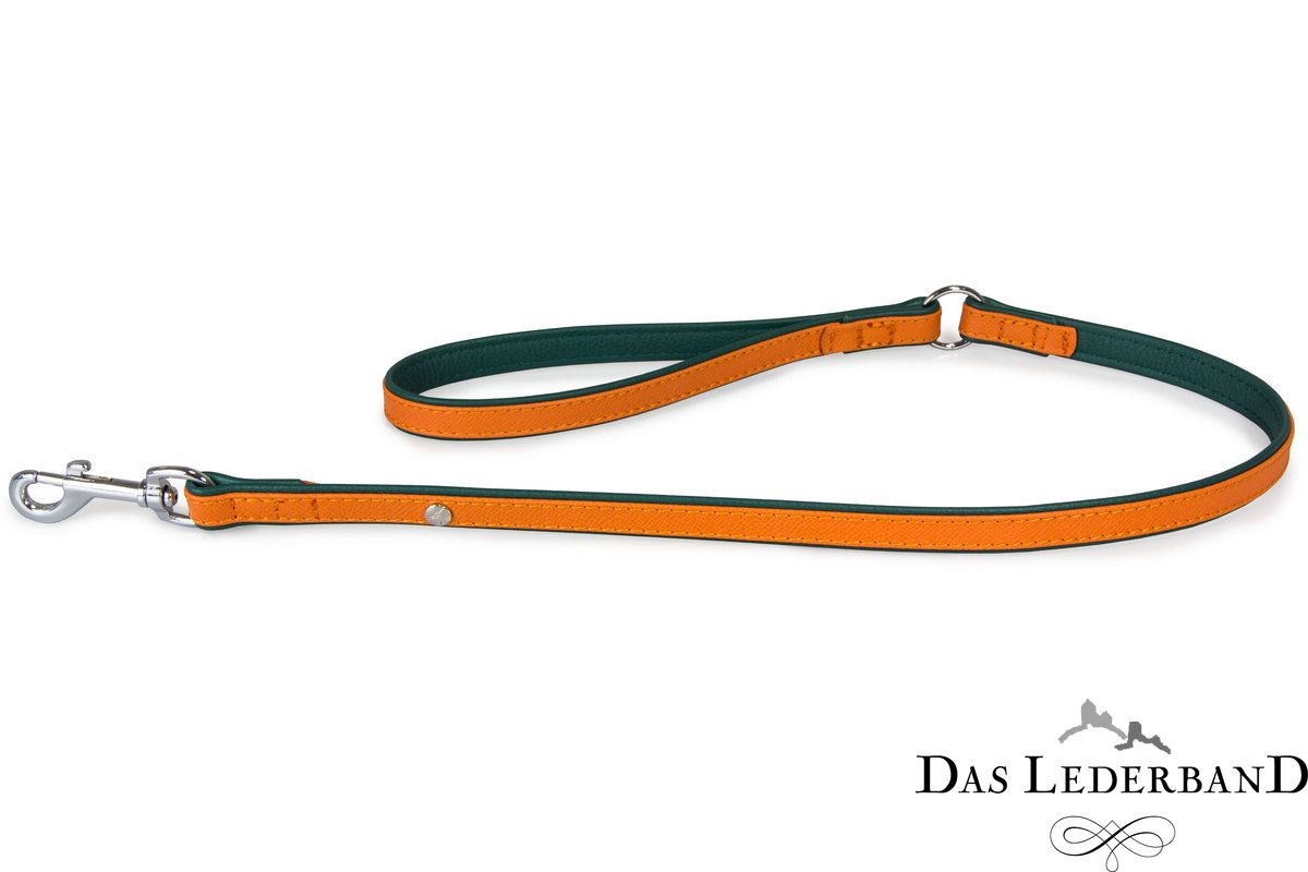 Das Lederband riem Firenze, Orange / Forest