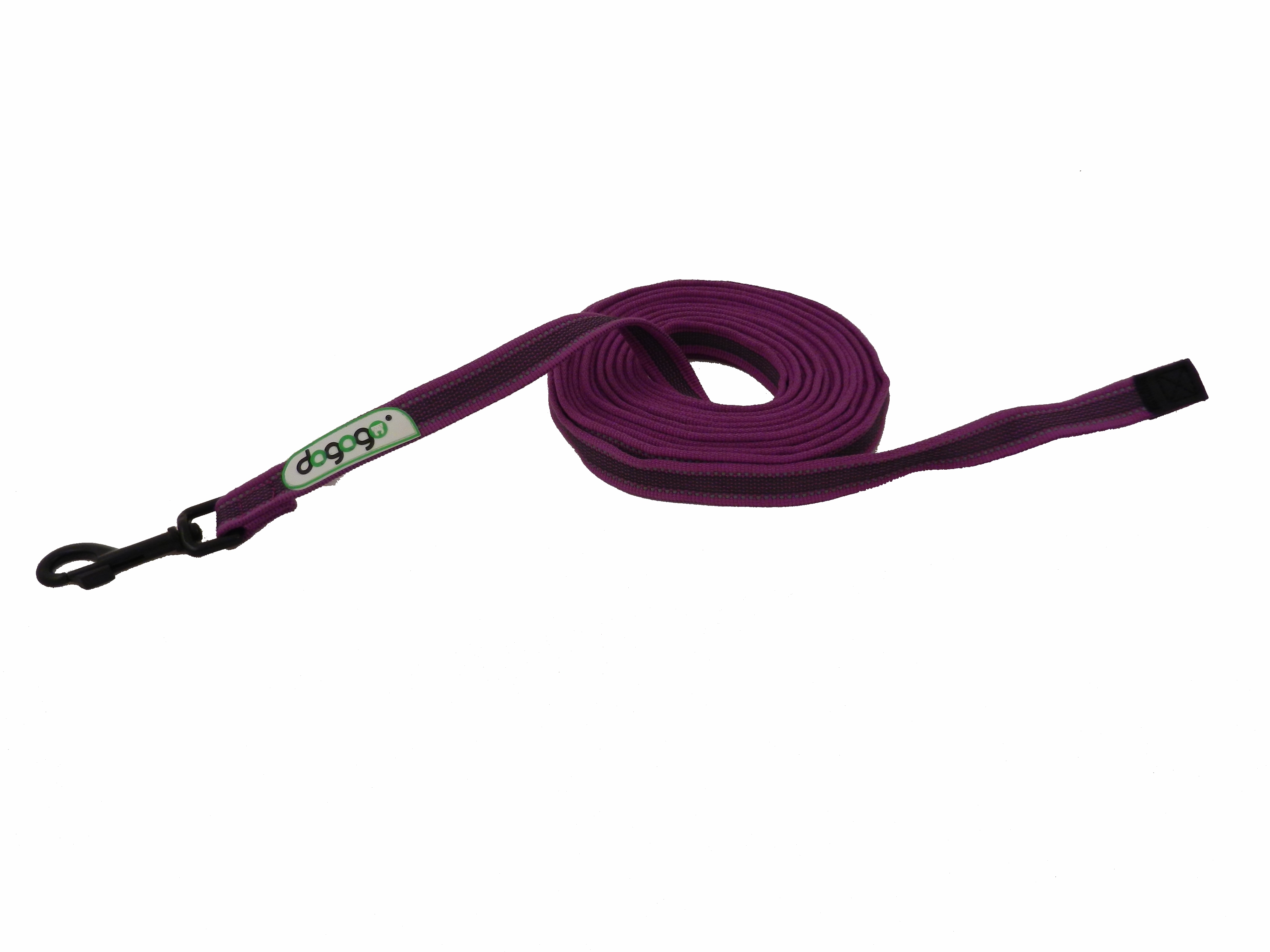 Dogogo gummierte Leine ohne Schlaufe, 14 mm breit, Violett