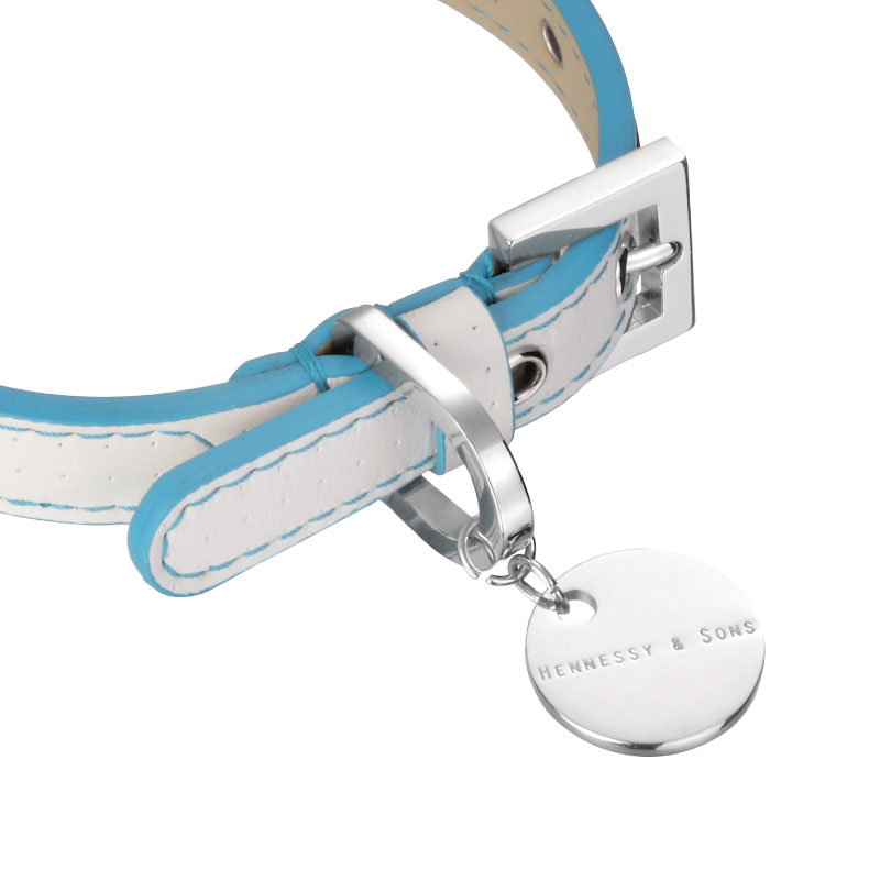 Henessy & Sons Polo halsband, wit/ blauw